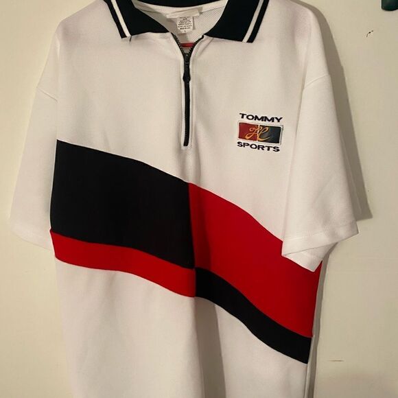 “Tommy Sports” Vintage Bootleg 1/4 Zip Polo L - Picture 9 of 13